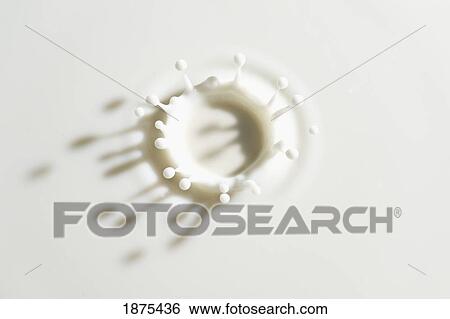Stock Photograph - a drop of milk making a splash. Fotosearch