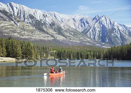 banff national park, alberta, canada; a family canoeing in johnson lake View Large Photo Image Stock Photograph - banff national park, alberta, canada; a family canoeing in johnson lake. Fotosearch