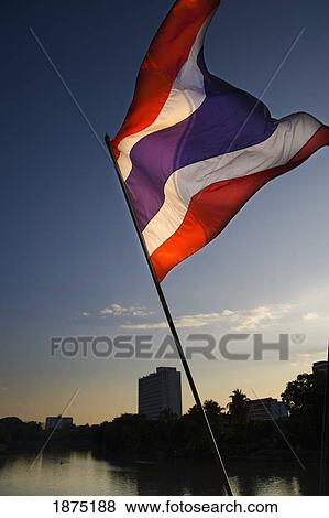 Stock Photo - chiang mai, thailand; the flag of thailand. Fotosearch