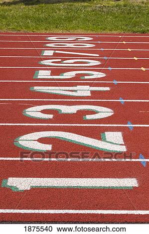 numbers in a row to mark the lanes on a running track View Large Photo Image Stock Image - numbers in a row to mark the lanes on a running track. Fotosearch