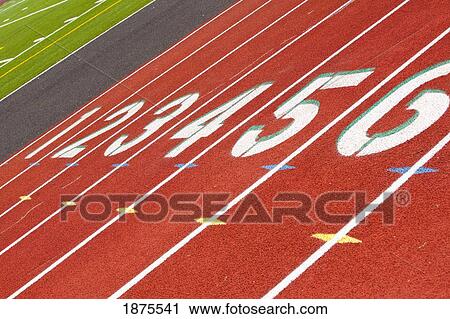 numbers in a row to mark the lanes on a running track View Large Photo Image Stock Image - numbers in a row to mark the lanes on a running track. Fotosearch