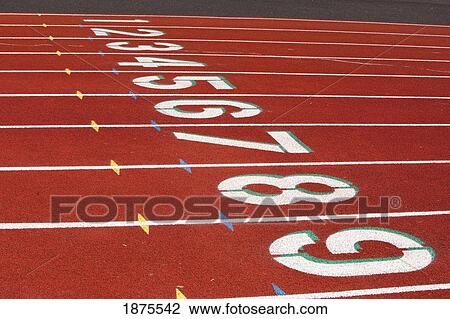 numbers in a row to mark the lanes on a running track View Large Photo Image Stock Image - numbers in a row to mark the lanes on a running track. Fotosearch