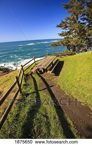 Stock Image - oregon, united states of america; along the coast of the pacific ocean at cape arago state park. Fotosearch