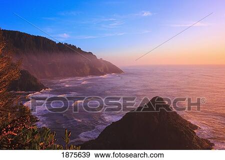 oregon, united states of america; sunset at heceta head View Large Photo Image Stock Photo - oregon, united states of america; sunset at heceta head. Fotosearch