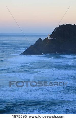 oregon, united states of america; heceta head lighthouse at morning light along the coast of the pacific ocean View Large Photo Image Stock Photography - oregon, united states of america; heceta head lighthouse at morning light along the coast of the pacific ocean. Fotosearch