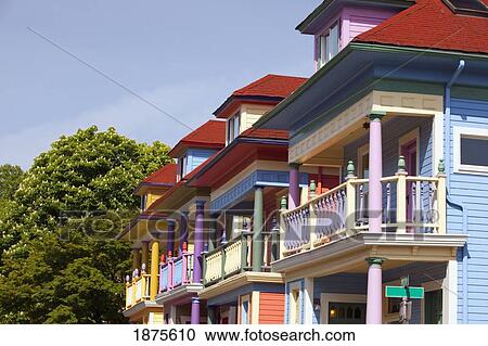 portland, oregon, united states of america; old houses in a row View Large Photo Image Stock Image - portland, oregon, united states of america; old houses in a row. Fotosearch