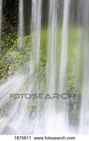 Stock Image - portland, oregon, united states of america; waterfall at crystal springs garden. Fotosearch