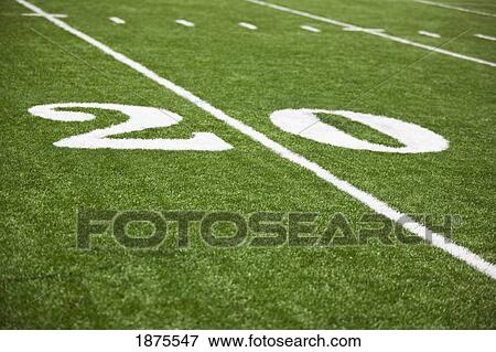 the 20 yard line marked on a football field View Large Photo Image Stock Photo - the 20 yard line marked on a football field. Fotosearch