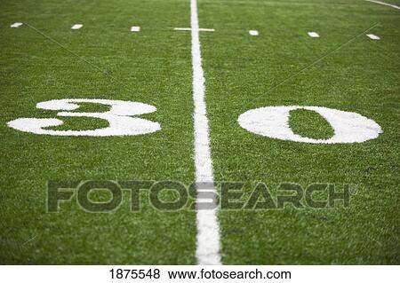 the 30 yard line marked on a football field View Large Photo Image Stock Photo - the 30 yard line marked on a football field. Fotosearch