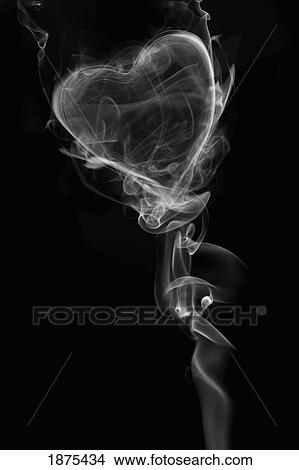 wisps of white smoke in the shape of a heart against a black background View Large Photo Image Picture - wisps of white smoke in the shape of a heart against a black background. Fotosearch
