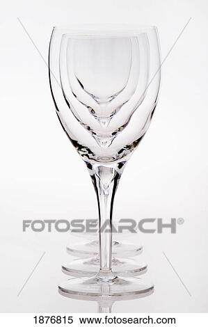 Stock Photography - A Row Of Empty Wine Glasses. Fotosearch