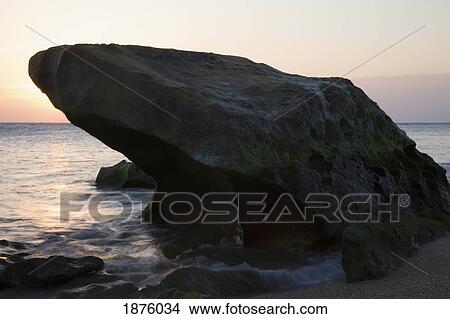 Picture - Andalusia, Spain; A Large Rock Along The Coast Near Zahara De Los Atunes. Fotosearch