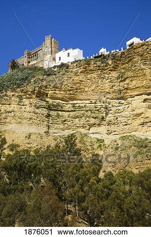 Arcos De La Frontera, Andalusia, Spain; A View Of The Old Town On Top Of A Cliff View Large Photo Image Stock Image - Arcos De La Frontera, Andalusia, Spain; A View Of The Old Town On Top Of A Cliff. Fotosearch