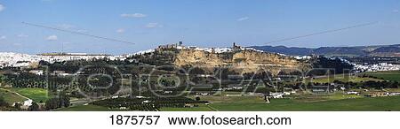 Arcos De La Frontera, Cadiz, Andalusia, Spain; View Of The Old Town View Large Photo Image Stock Photo - Arcos De La Frontera, Cadiz, Andalusia, Spain; View Of The Old Town. Fotosearch