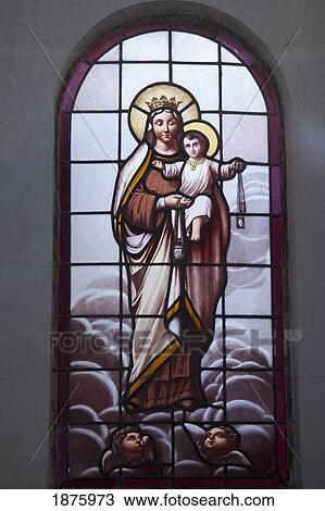 Buenos Aires, Argentina; A Stained Glass Window Depicting A Woman Holding A Child In Recoleta Cemetery View Large Photo Image Stock Image - Buenos Aires, Argentina; A Stained Glass Window Depicting A Woman Holding A Child In Recoleta Cemetery. Fotosearch