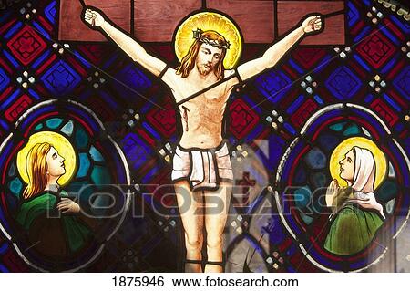 Buenos Aires, Argentina; A Stained Glass Window Depicting Jesus's Death In Recoleta Cemetery View Large Photo Image Stock Photograph - Buenos Aires, Argentina; A Stained Glass Window Depicting Jesus's Death In Recoleta Cemetery. Fotosearch