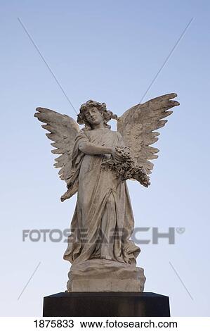 Stock Image - Buenos Aires, Argentina, South America; A Statue Of An Angel In Recoleta Cemetary. Fotosearch