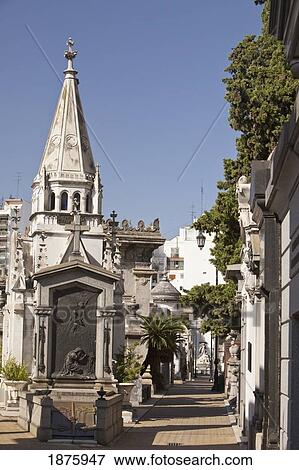Stock Photo - Buenos Aires, Argentina; Tombs And Mausoleums In Recoleta Cemetery. Fotosearch