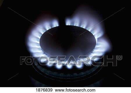 Stock Photo - Gas Burner With Blue Flame. Fotosearch