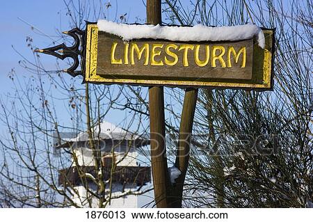 Stock Image - Hillscheid, Rheinland-Pfalz, Germany; A Signpost Saying 'limesturm'. Fotosearch