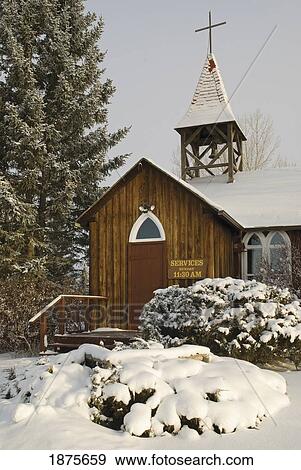 Millarville, Alberta, Canada; A Church In Winter View Large Photo Image Stock Photo - Millarville, Alberta, Canada; A Church In Winter. Fotosearch
