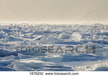 Stock Image - Minnesota, United States Of America; Ice Chards On The North Shores Of Lake Superior. Fotosearch