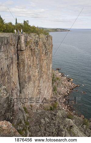 Stock Photograph - Minnesota, United States Of America; Rocky Cliffs Along The North Shore Of Lake Superior. Fotosearch