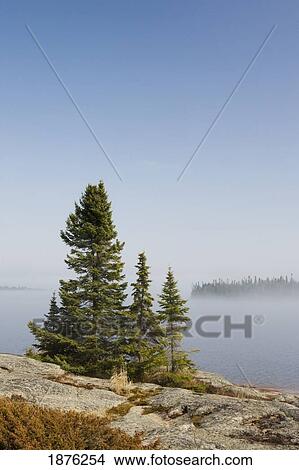Ontario, Canada; An Island And Fog Over Lake Superior View Large Photo Image Picture - Ontario, Canada; An Island And Fog Over Lake Superior. Fotosearch