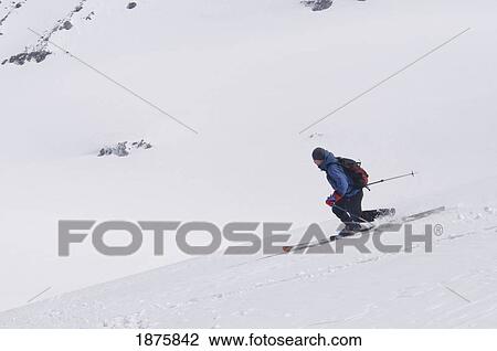 Oregon, United States Of America; Skier On Mount Hood View Large Photo Image Stock Image - Oregon, United States Of America; Skier On Mount Hood. Fotosearch