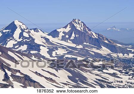 Oregon, United States Of America; Aerial View Of Middle And North Sister Of The Three Sister Mountain Range View Large Photo Image Stock Image - Oregon, United States Of America; Aerial View Of Middle And North Sister Of The Three Sister Mountain Range. Fotosearch
