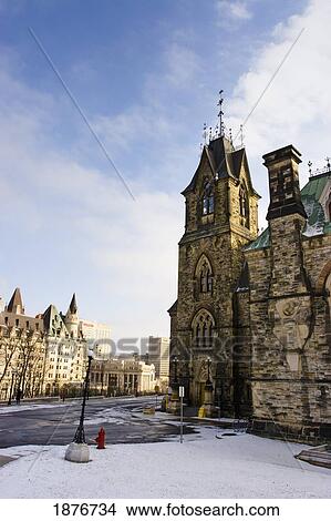 Picture - Ottawa, Ontario, Canada; Buildings And City Streets In The Winter. Fotosearch