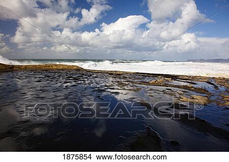 Picture - Pacific City, Oregon, United States Of America; The Tide At Cape Kiwanda. Fotosearch