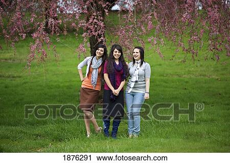 Portland, Oregon, United States Of America; Three Teenage Girls By A Tree Full Of Blossoms In Portland Park View Large Photo Image Stock Image - Portland, Oregon, United States Of America; Three Teenage Girls By A Tree Full Of Blossoms In Portland Park. Fotosearch