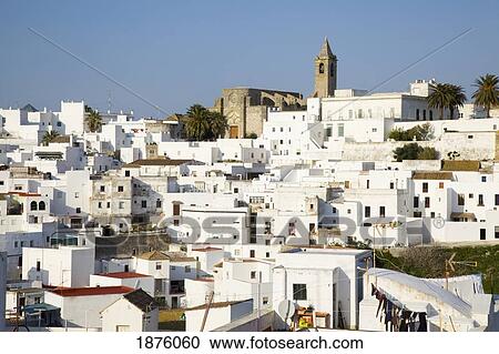 Vejer De La Frontera, Andalusia, Spain; A View Of The White Buildings In The Town View Large Photo Image Stock Image - Vejer De La Frontera, Andalusia, Spain; A View Of The White Buildings In The Town. Fotosearch