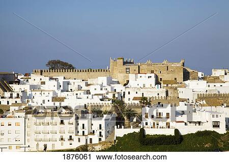 Stock Image - Vejer De La Frontera, Andalusia, Spain; A View Of The White Buildings In The Town. Fotosearch