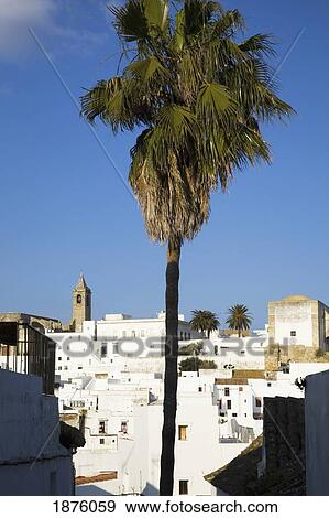 Stock Photo - Vejer De La Frontera, Andalusia, Spain; A View Of The White Buildings In The Town. Fotosearch