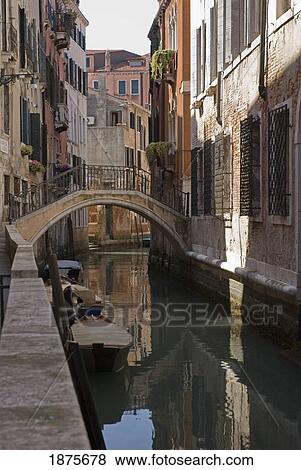 Venice, Italy; The Canal And A Bridge View Large Photo Image Stock Photo - Venice, Italy; The Canal And A Bridge. Fotosearch
