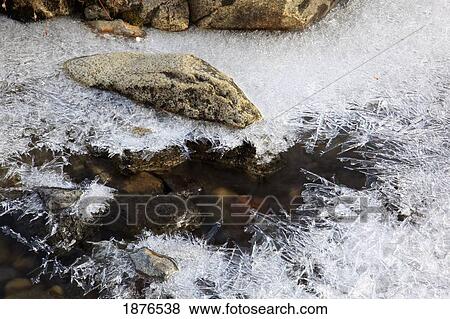 Stock Photo - Washington, United States Of America; Fresh Snow And Ice Along Edith Creek In Mt. Rainier National Park. Fotosearch