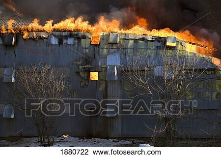 A Barn Burning Quebec Canada Stock Image 1880722 Fotosearch