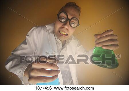 Stock Photograph - a mad scientist; edmonton, alberta, canada. Fotosearch