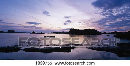 Ballintoy, Co Antrim, Northern Ireland; Whitepark Bay At Sunset View Large Photo Image Stock Photography - Ballintoy, Co Antrim, Northern Ireland; Whitepark Bay At Sunset. Fotosearch