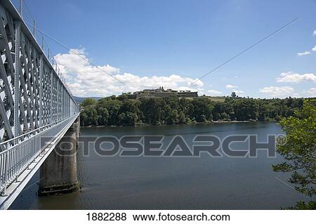 Stock Photo - bridge across the minho river with a view of portugal; tui, spain. Fotosearch