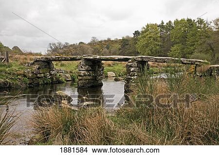 clapper bridge in dartmoor national park; devon, england View Large Photo Image Picture - clapper bridge in dartmoor national park; devon, england. Fotosearch
