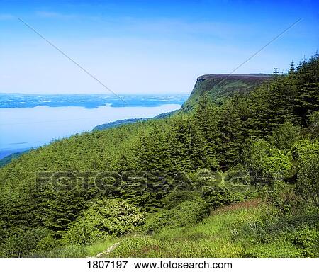 Cliff Over Lake, Cliffs Of Magho, Lough Navar Forest Park, Ireland View Large Photo Image Stock Photo - Cliff Over Lake, Cliffs Of Magho, Lough Navar Forest Park, Ireland. Fotosearch
