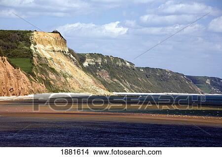 Picture - cliffs along jurassic coast; sidmouth, devon, england. Fotosearch