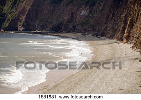 Stock Image - cliffs in jacob's ladder bay; sidmouth, devon, england. Fotosearch