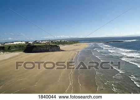 Co Kerry, Ballybunnion And Castle Beach View Large Photo Image Picture - Co Kerry, Ballybunnion And Castle Beach. Fotosearch