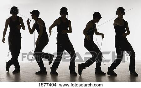 composite image of a boy dancing with headphones View Large Photo Image Picture - composite image of a boy dancing with headphones. Fotosearch