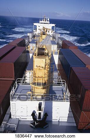 Container Ship At Sea View Large Photo Image Stock Photo - Container Ship At Sea. Fotosearch
