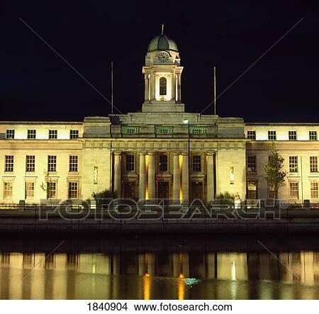 Cork City, City Hall At Night, View Large Photo Image Picture - Cork City, City Hall At Night,. Fotosearch